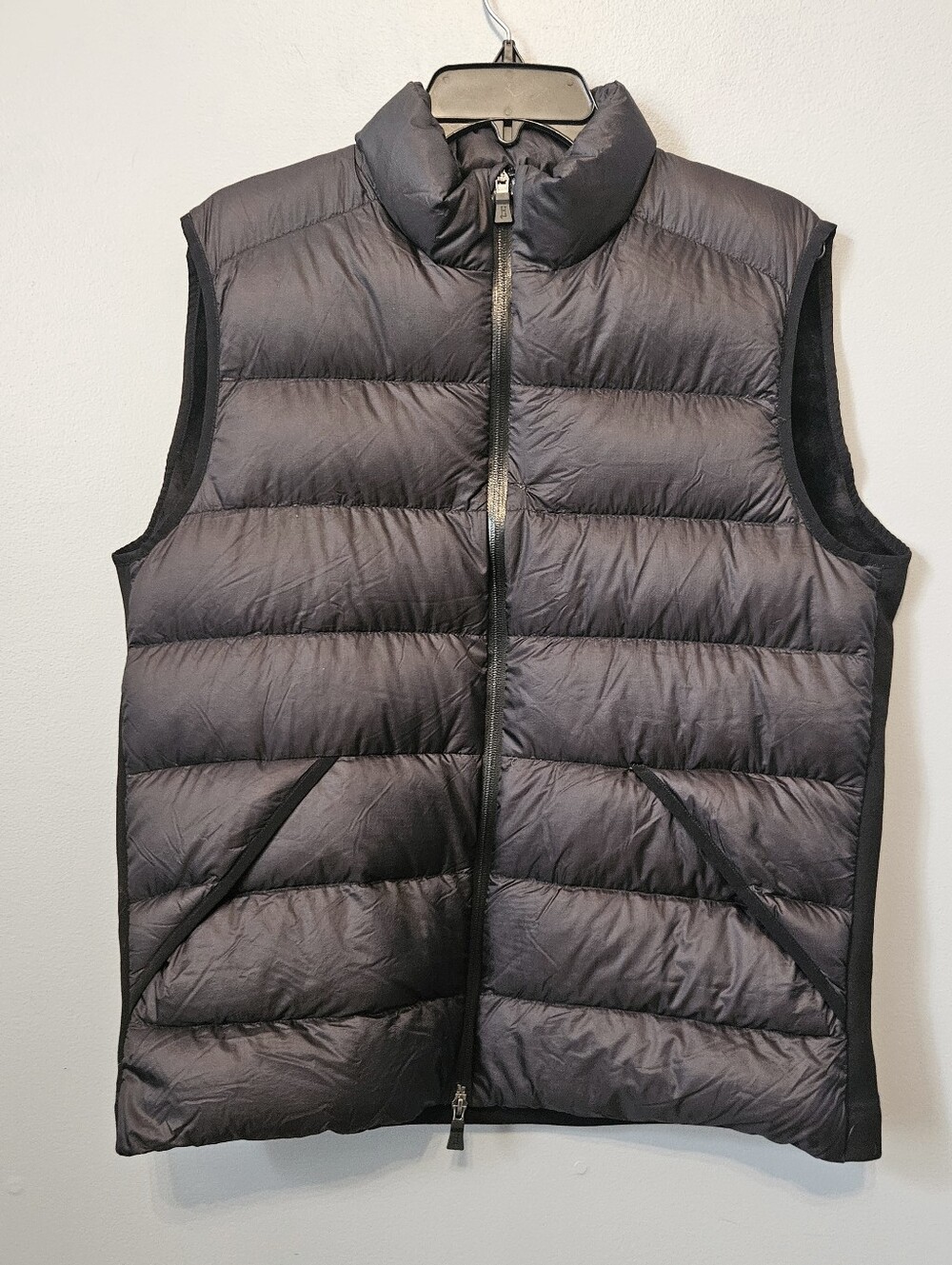 HERNO Quilted Front Down Puffer Vest Black IT 52 / US 42 Has Repair